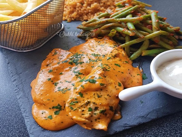 Plat escalope Crespy ( a la crème)  